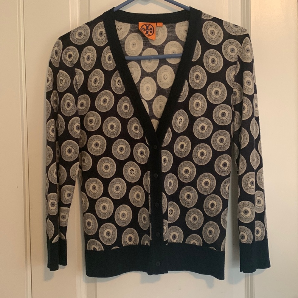 Tory Burch 100% Wool Lightweight Cardigan